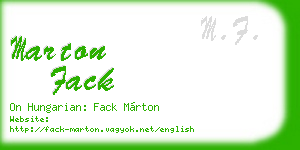 marton fack business card